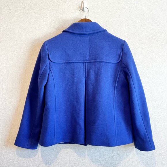 Talbots Pea Coat 6P Royal Blue Wool Blend Lined Italian Fabric Preppy Warm Chic - Picture 10 of 12